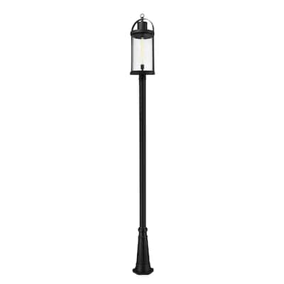 Roundhouse 1 Light Outdoor Post Mounted Fixture - Black