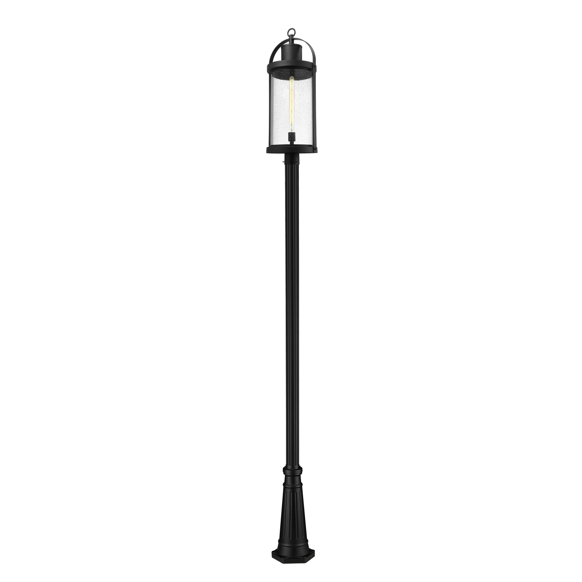 Roundhouse 1 Light Outdoor Post Mounted Fixture - Black