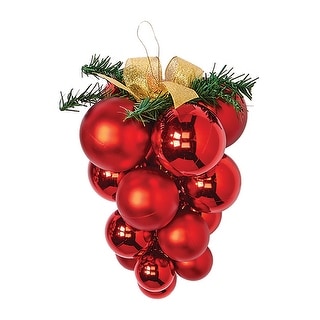 8" Shatterproof Plastic Teardrop, Red, Set of 2