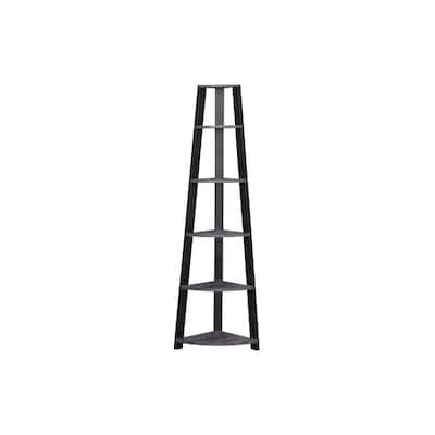 Bookshelf, Bookcase, Etagere, Corner, 5 Tier, 72"h, Office, Bedroom, Laminate, Contemporary, Modern