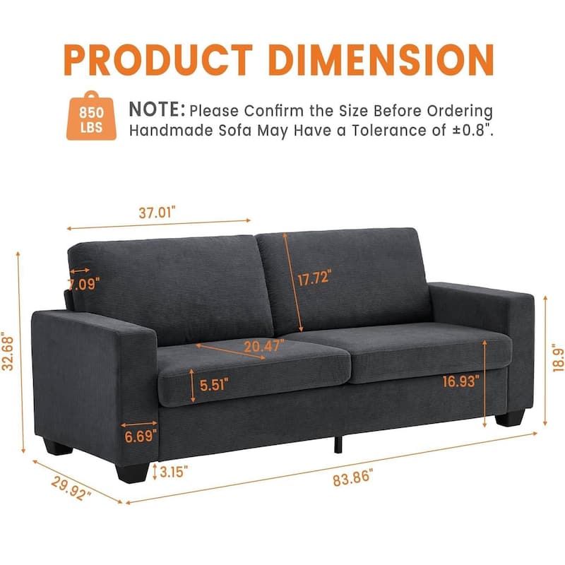 2 Seater Loveseat Sofa Couch for Living Room Small Spaces