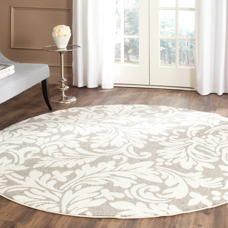 SAFAVIEH Amherst Priscilia Modern Rug - 7' Round - Dark Grey/Beige