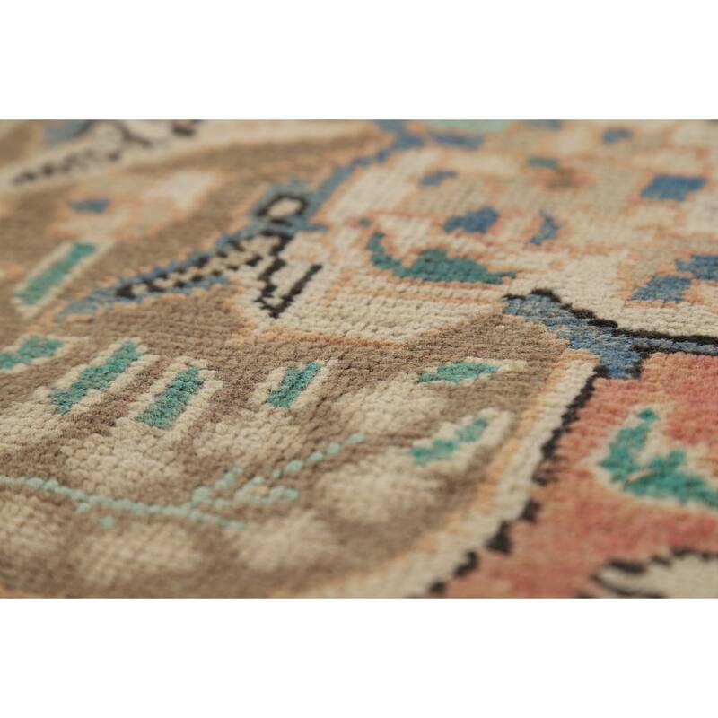 Pink Floral Tabriz Persian Area Rug Hand-Knotted Wool Carpet - 6'5"x 9'11"