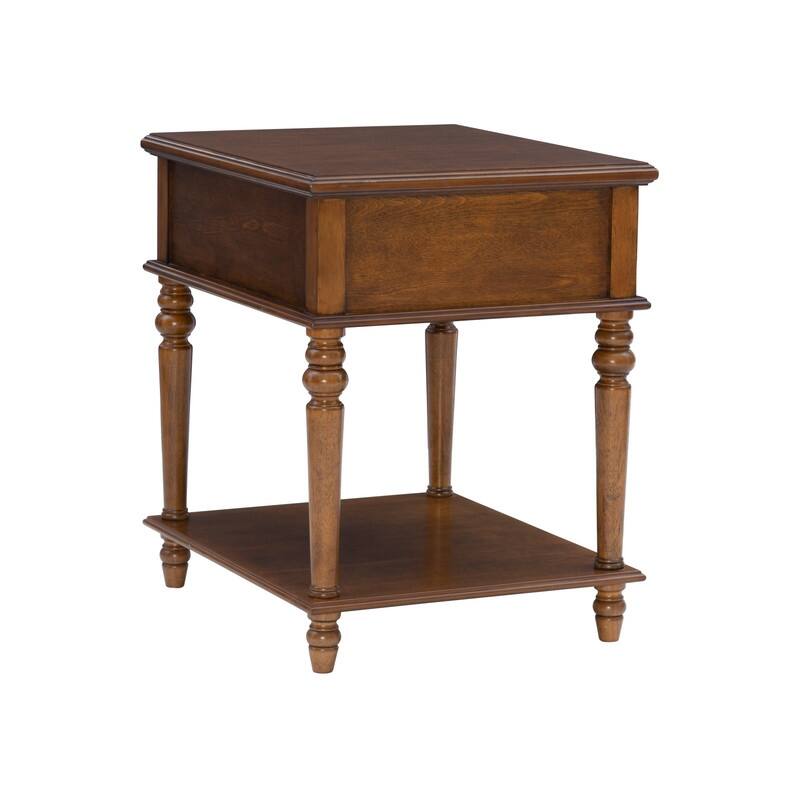 Linon Jowin Classic Wood Side Table with Storage