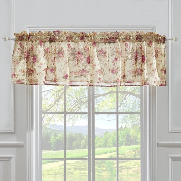slide 2 of 6, Greenland Home Fashions Antique Rose Valance Ecru