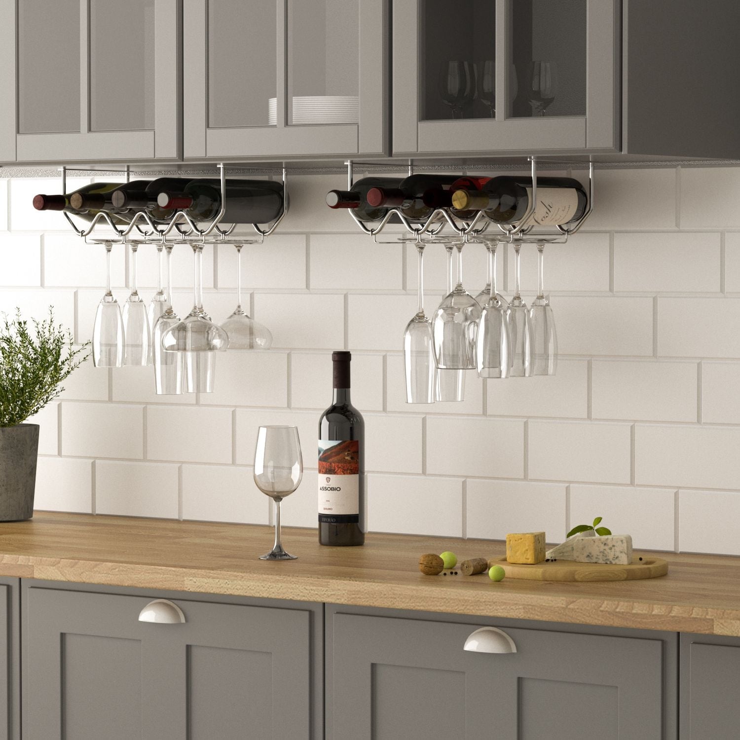 Under cabinet on sale stemware rack ikea