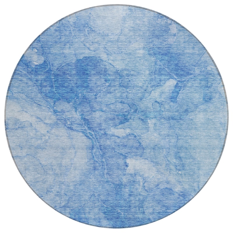 Machine Washable Indoor/ Outdoor Chantille Abstract Watercolor Rug
