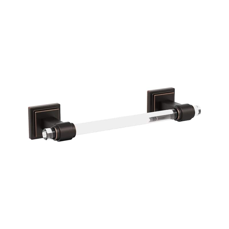 Amerock Glacio Contemporary Towel Bar - 8" - Clear/Oil Rubbed Bronze