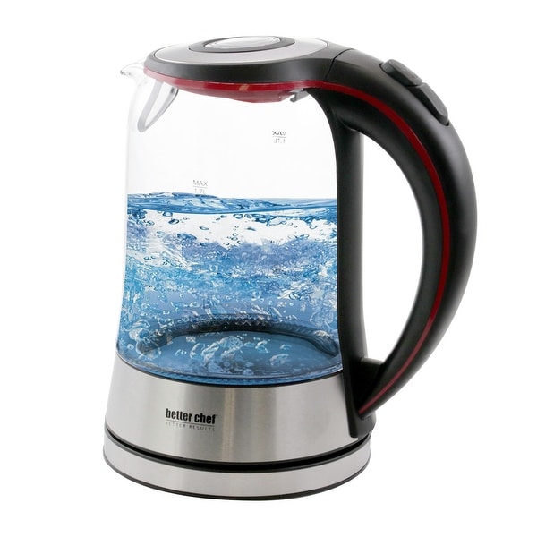 Better Chef 1.7L Cordless Electric Glass and Stainless Steel Tea