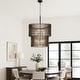 preview thumbnail 7 of 8, Varaluz Park Row 2-Tier Chandelier - Matte Black/French Gold