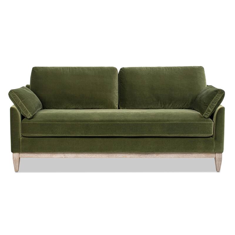 Pasadena 75.5" Velvet Modern Farmhouse Loose Pillow-Back Sofa