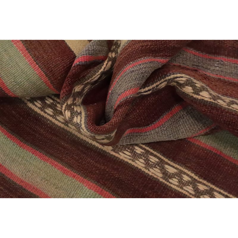 Hand Woven Oriental 100% Wool Carpet Southwestern Tribal Oranges & Rust Kilim Area Rug - 6' 1'' X 4' 4''