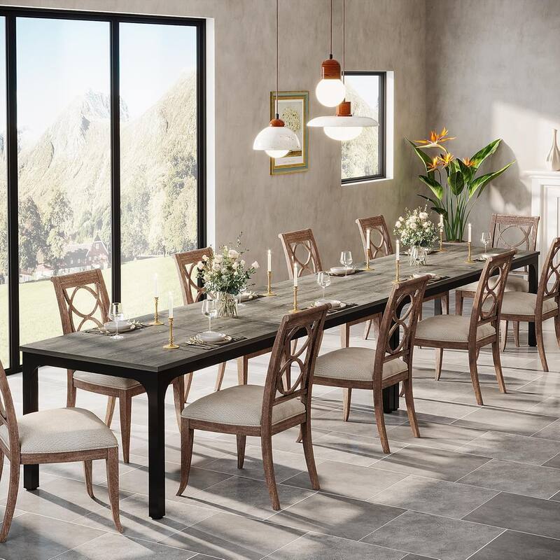 78.7" Rectangular Dining Table, Wood Kitchen Table for Home, Restaurant, Cafe, Office, Apartment, Bakery