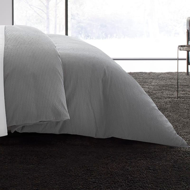 Vera Wang Waffle Pique Cotton Duvet Cover Set