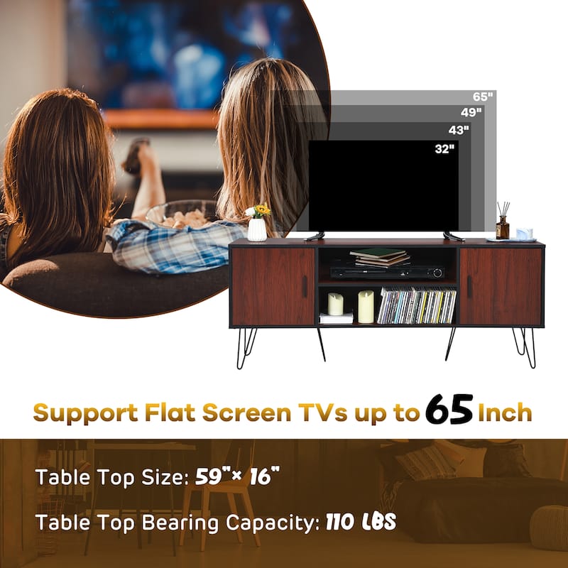 Costway 59'' TV Stand Entertainment Center Media Console Storage - See Details
