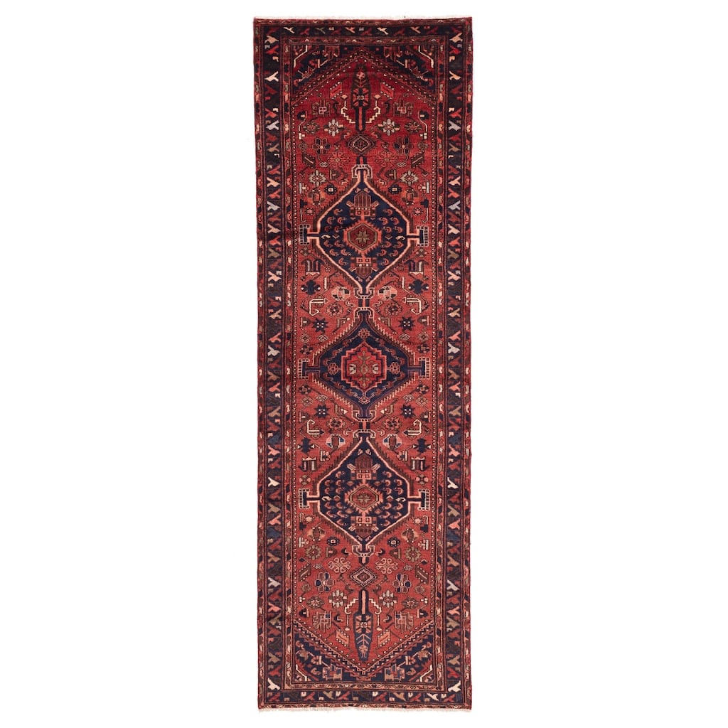 ECARPETGALLERY Hand-knotted Anadol Red Wool Rug - 3'1 x 10'1