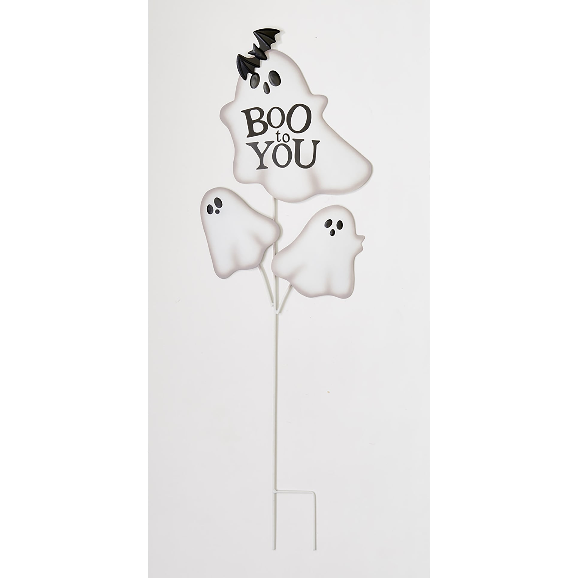 35" Friendly Metal Boo To You Sign Halloween Ghost Yard Stake