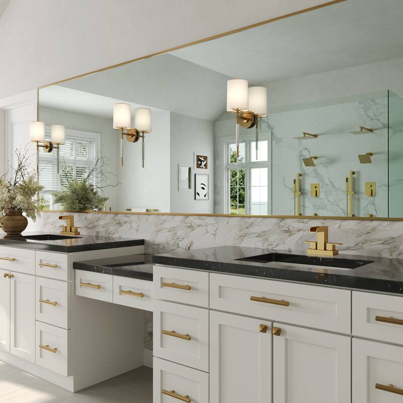 Centerset Bathroom Faucet 2-Handle, 4 Inch Bathroom Sink Faucet with Drain Assembly