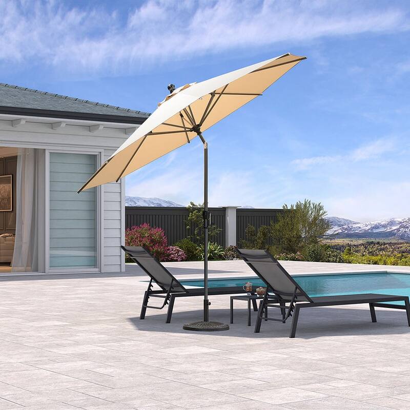 PURPLE LEAF Heavy-duty Crank and Tilt Table Umbrella Outdoor Patio Market Umbrella