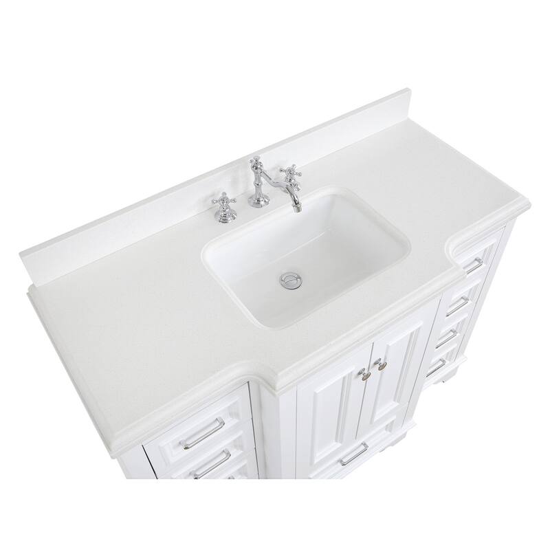 KitchenBathCollection Nantucket 48" Bathroom Vanity with Quartz Top