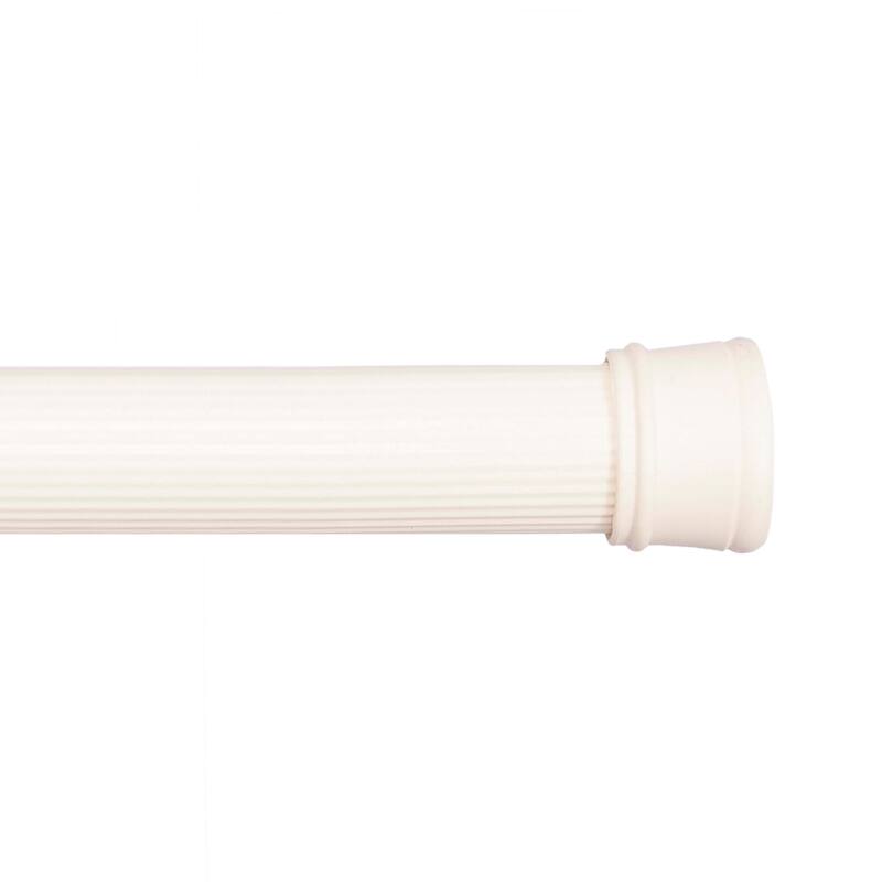 Kenney Twist & Fit No Tools Spring Tension Shower Curtain Rod, 42-72" - Alabaster