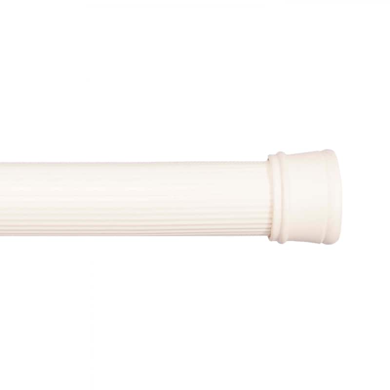 Kenney Twist & Fit No Tools Spring Tension Stall Shower Curtain Rod, 24-38" - Alabaster