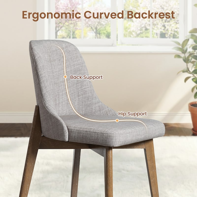 Upholstered Side Chair Dining Chairs Kitchen Chairs with Wood Legs Set of 2