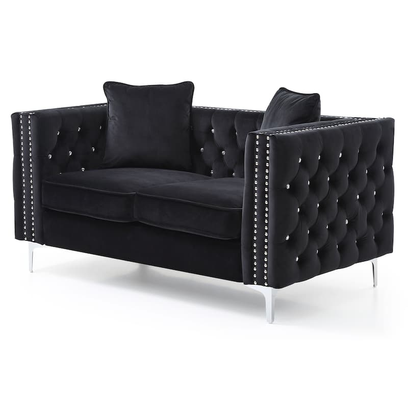 Paige Tufted Velvet Loveseat