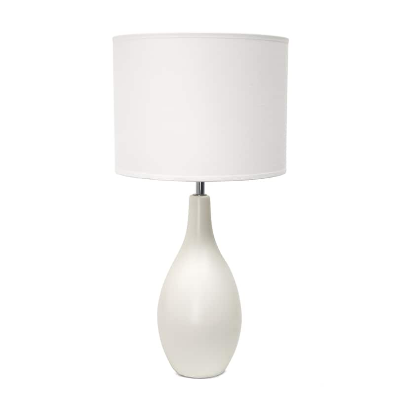 18.11" Standard Dewdrop TableLamp with Matching Fabric Shade - Off White