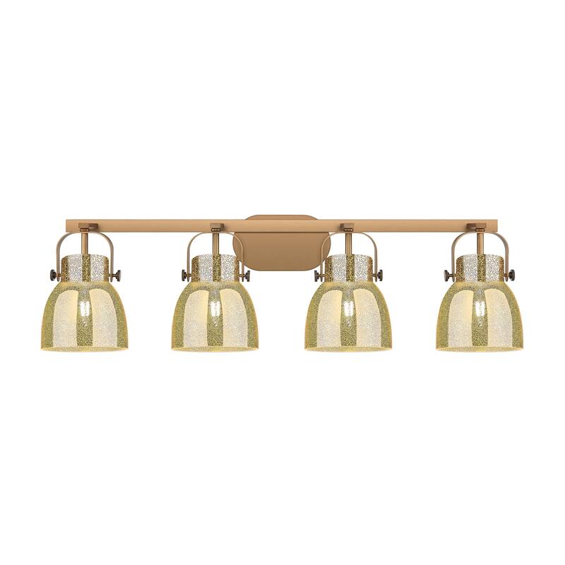 Innovations Lighting 423-4W-11-37 Pilaster II Bell Vanity Pilaster II - Brushed Brass / Mercury
