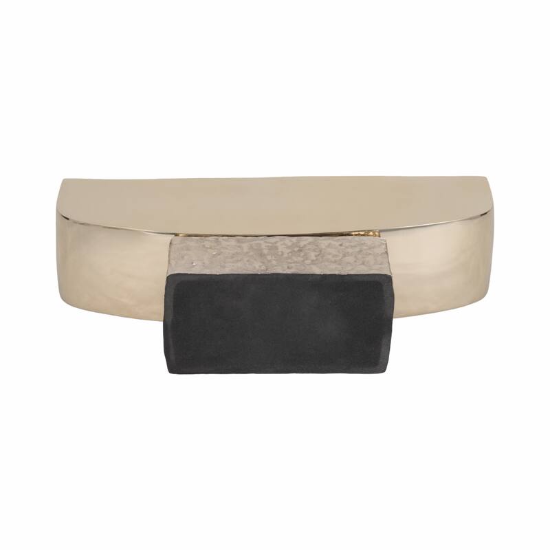 Rectangular Metal Decorative Bowl with Textured Base - 14", Gold - 14.0"