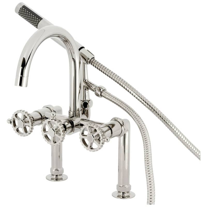 Kingston Brass AE810.CG Fuller Deck Mounted Tub Filler with Built-In - Polished Nickel