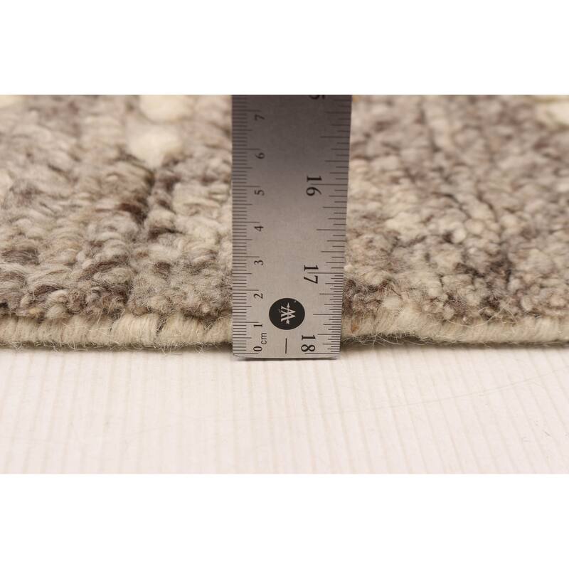 ECARPETGALLERY Hand-knotted Tangier Cream, Grey Wool Rug - 5'1 x 8'0