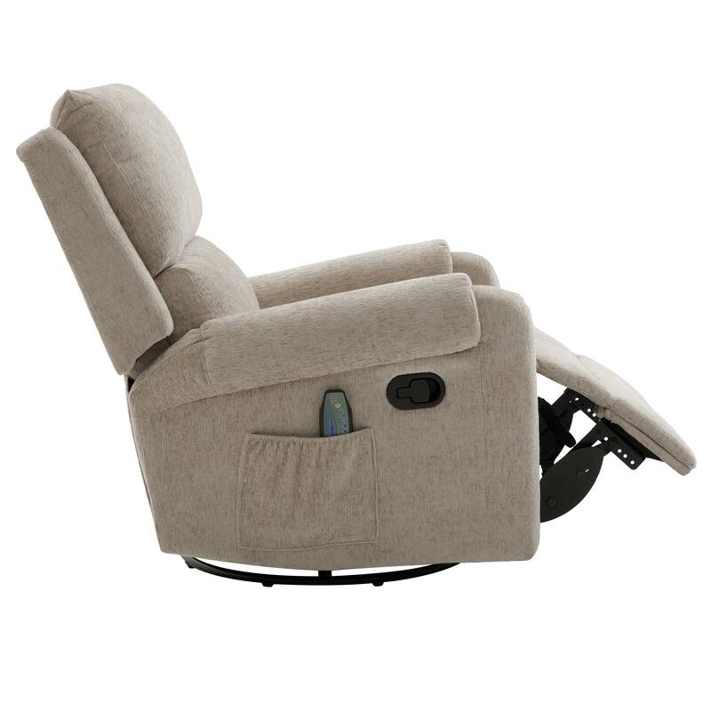 Manual Recliner Massage Recliner Chair Nursery Recliner Chair Swivel Rocker Recliner Sofa with a Side Storage Pocket