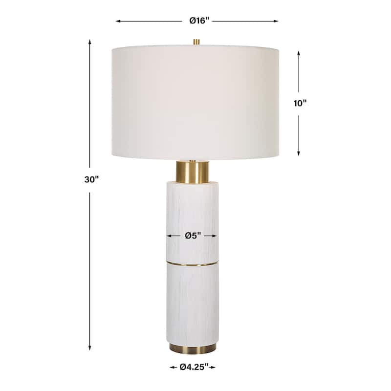 Uttermost Ruse Whitewashed Table Lamp - 16 W X 30 H X 16 D (in)