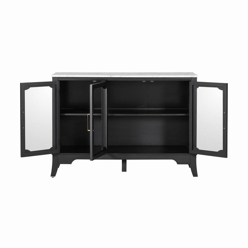 3-Doors Storage Cabinet with Large Storage Space for Living Room and Dining Room Storage