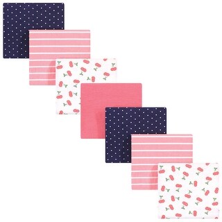 Hudson Baby Infant Girl Cotton Flannel Receiving Blankets Bundle, Cherry, One Size - Cherry - One Size