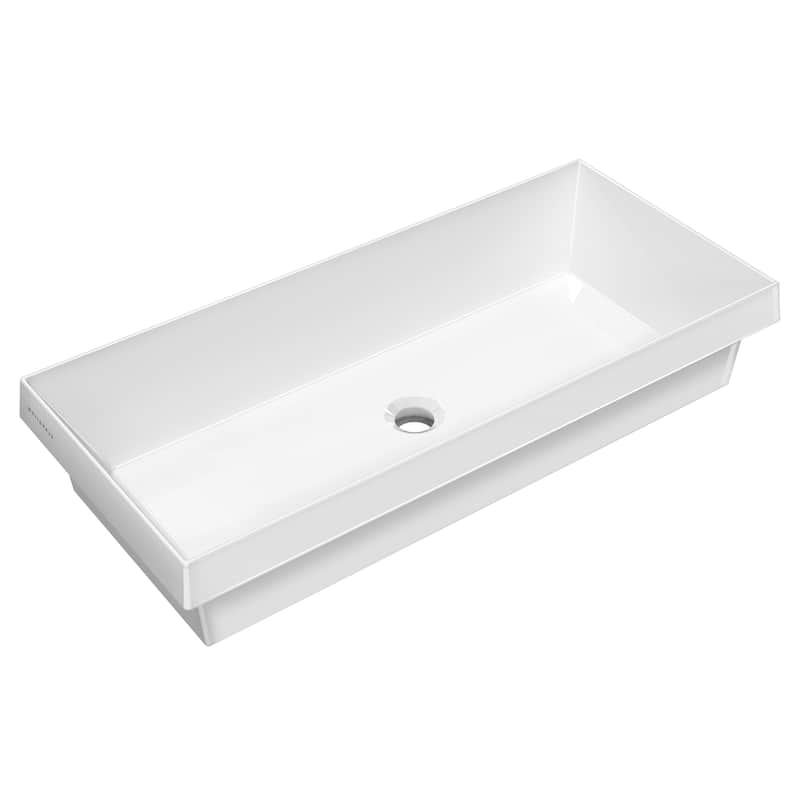 Rectangular Semi-Recessed Basin With Center Drain Location - 24"
