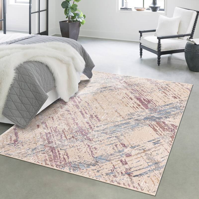 Contemporary Zlalo Collection Area Rug - 10'x13'8" - Ivory-Gray