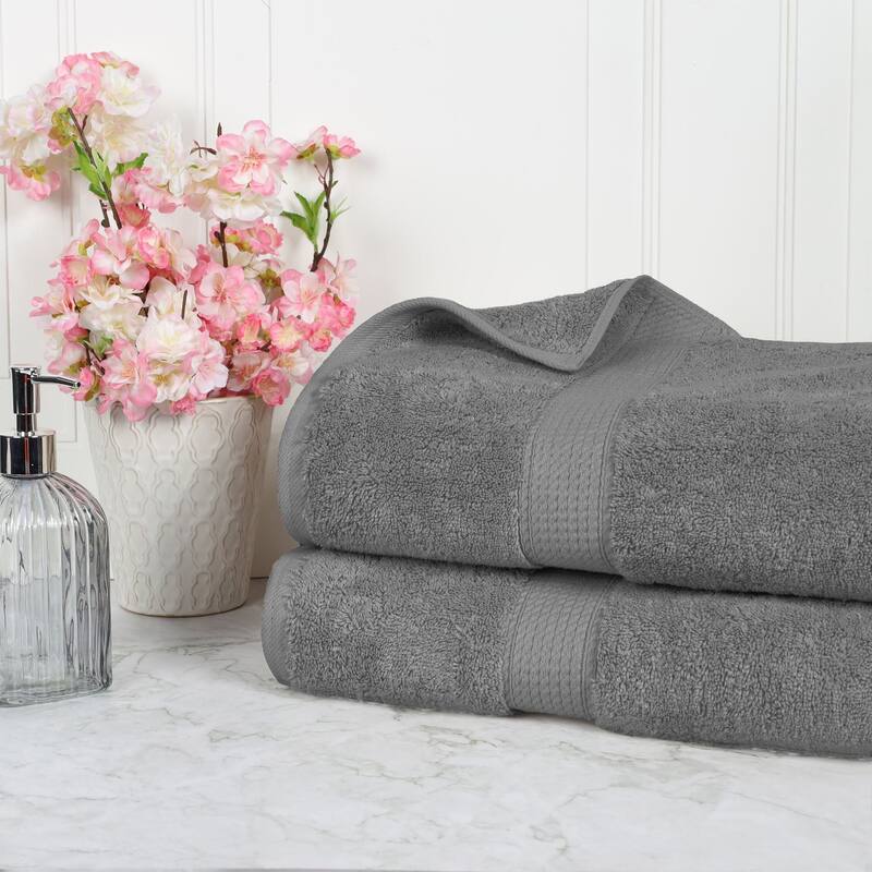 Blue Nile Mills Luxury 2-Piece Egyptian Cotton Bath Sheet Set, Thick Absorbent Oversized Bathroom Towels