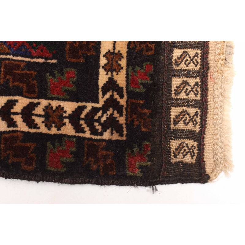 ECARPETGALLERY Hand-knotted Teimani Black Wool Rug - 3'1 x 4'5