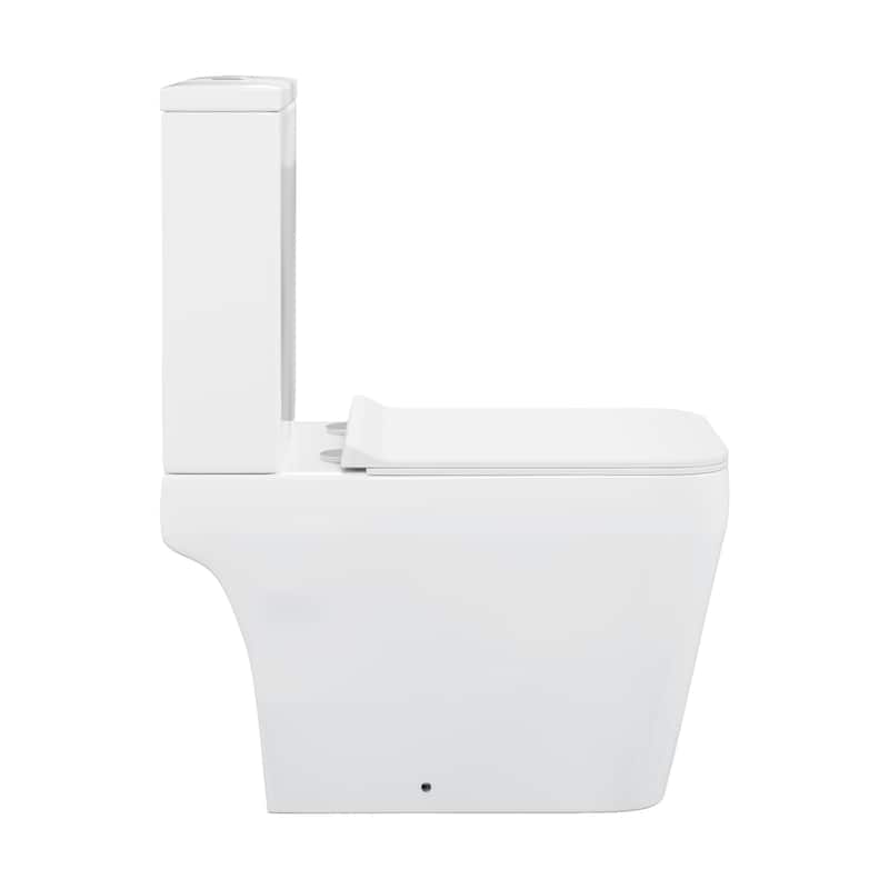 Nmes Two-Piece Square Toilet Dual-Flush 1.1/1.6 Gpf - 25.59" x 14.171" 31.5"