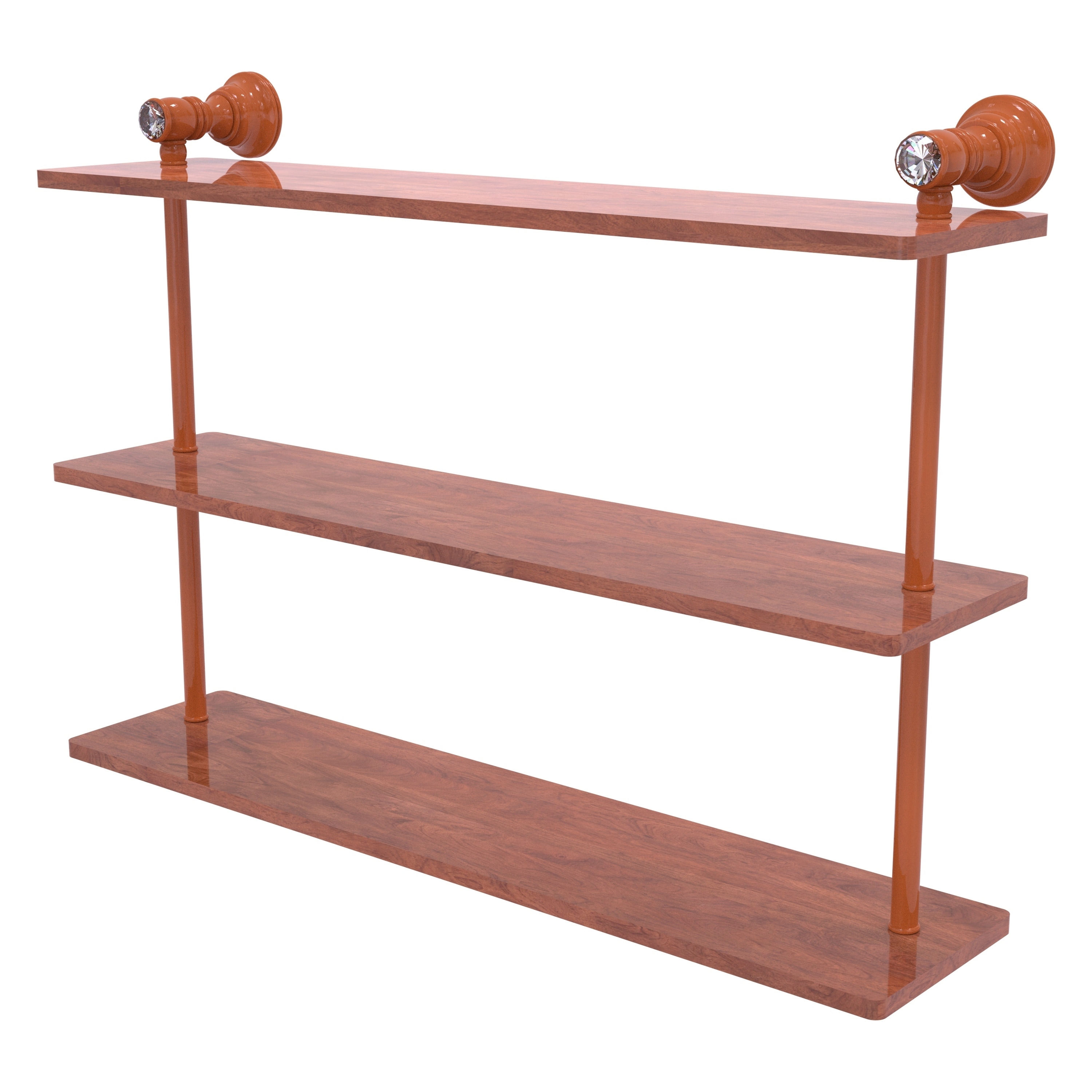 Allied Brass Carolina Crystal Collection 22 Inch Triple Wood Shelf