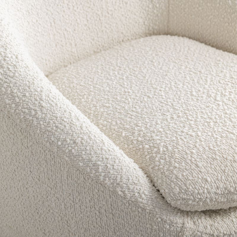 Fabric 360° Swivel Barrel Chair with Round Metal Base, High-Density Foam Cushion, and Modern Design