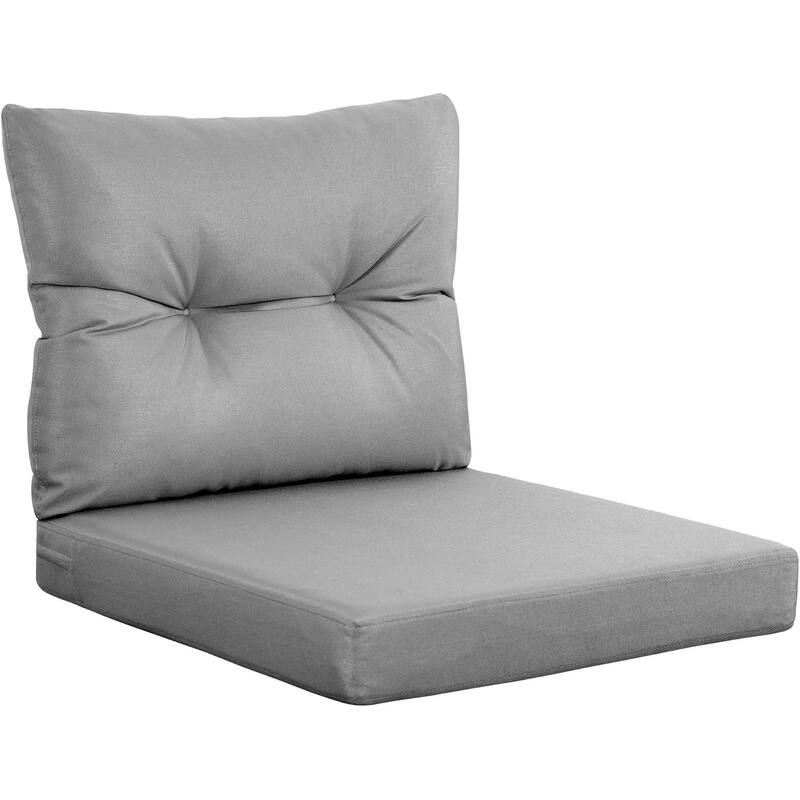 WINSOON 24x24 Inch Outdoor Deep Seat Cushion Set,Waterproof and Resistant - Dark Grey