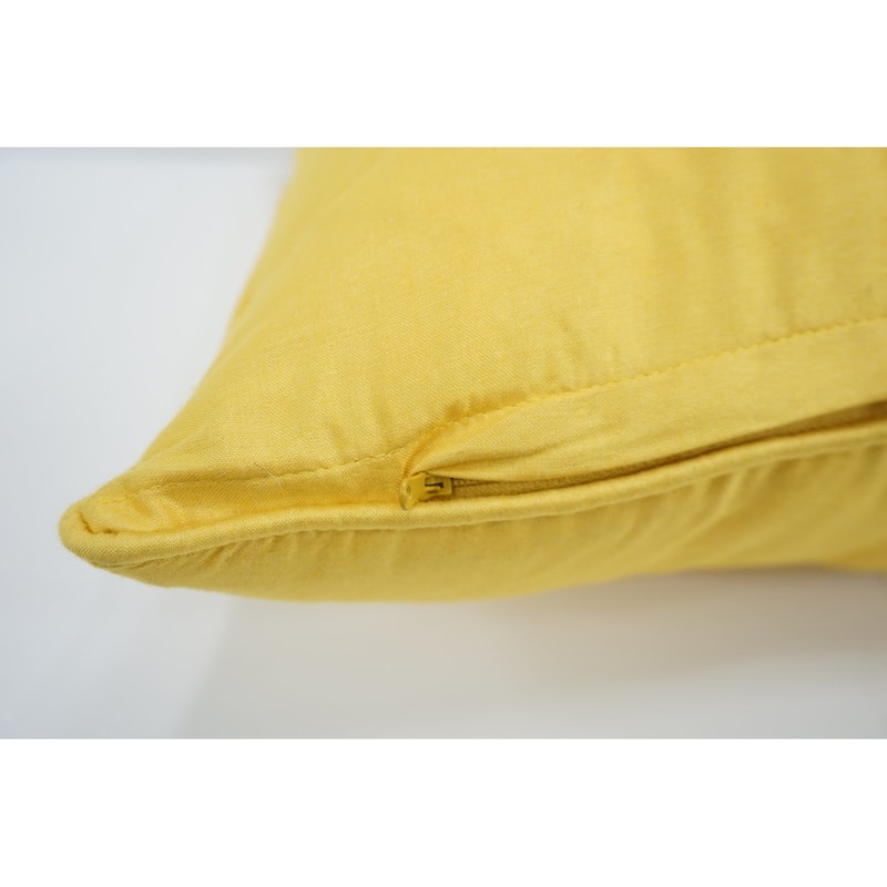 Home&Manor Premium Silk Throw Pillow 18" Yellow