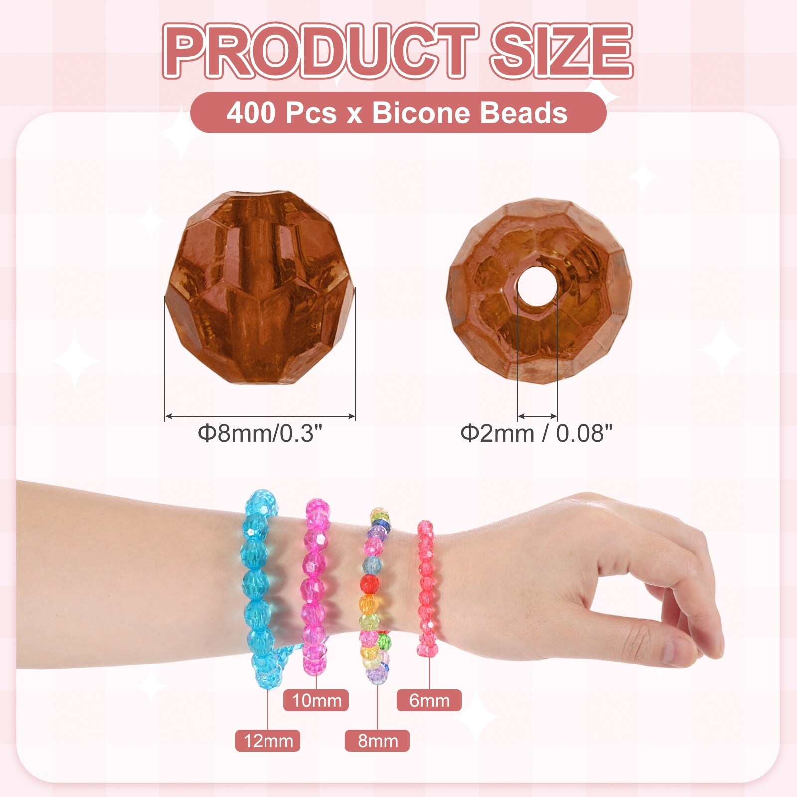 Acrylic Round Faceted Beads Loose Bead