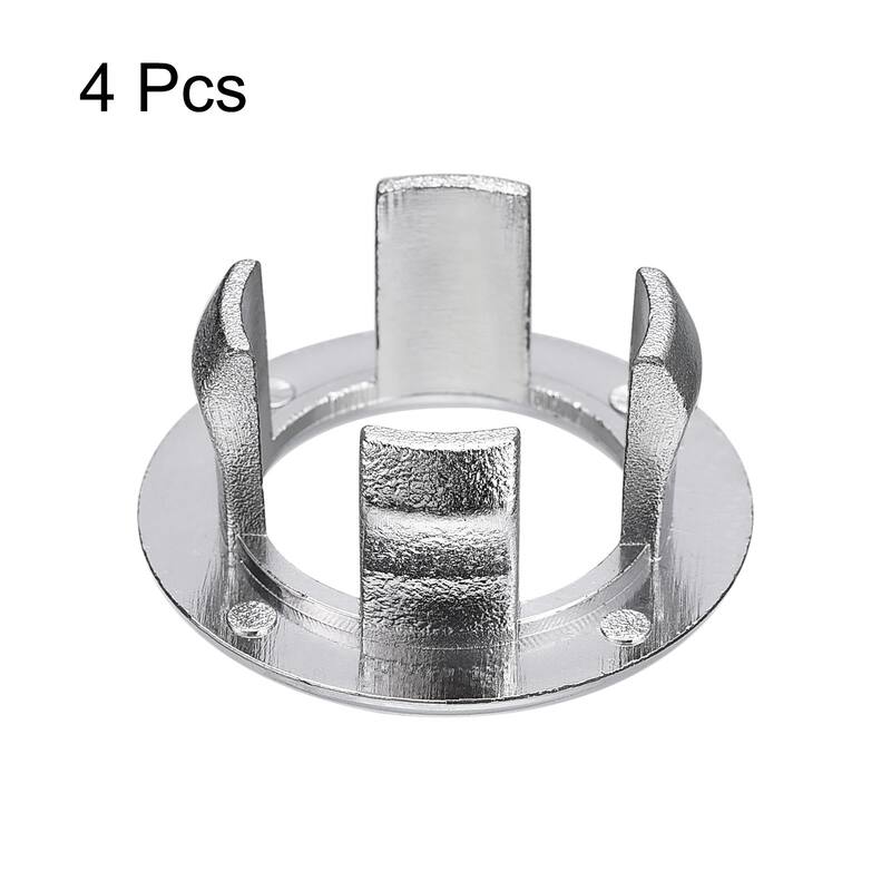4Pcs 25mm Sink Trim Overflow Cover Ring Hole Insert in Round Caps Silver