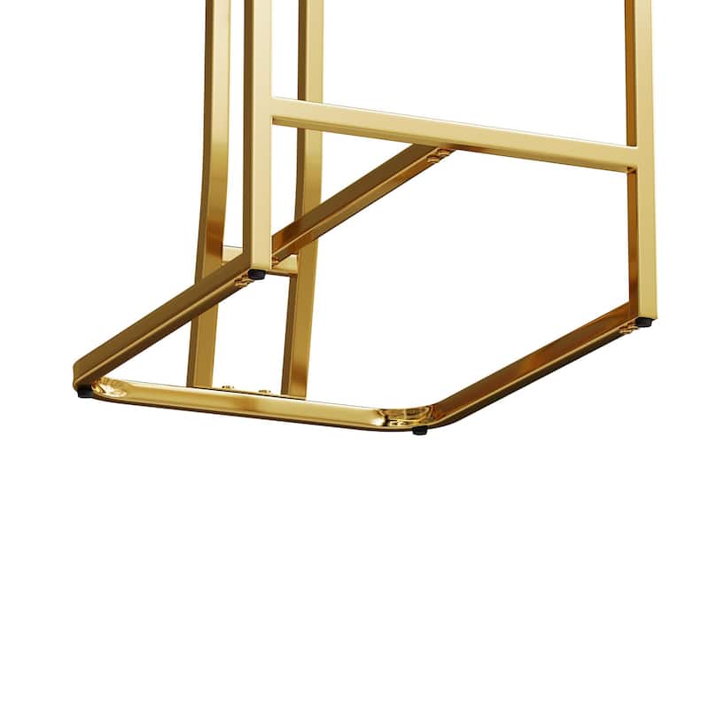 Bar Chairs Set of 2, Cushioned Bar Chairs with Metal Legs and Backrest