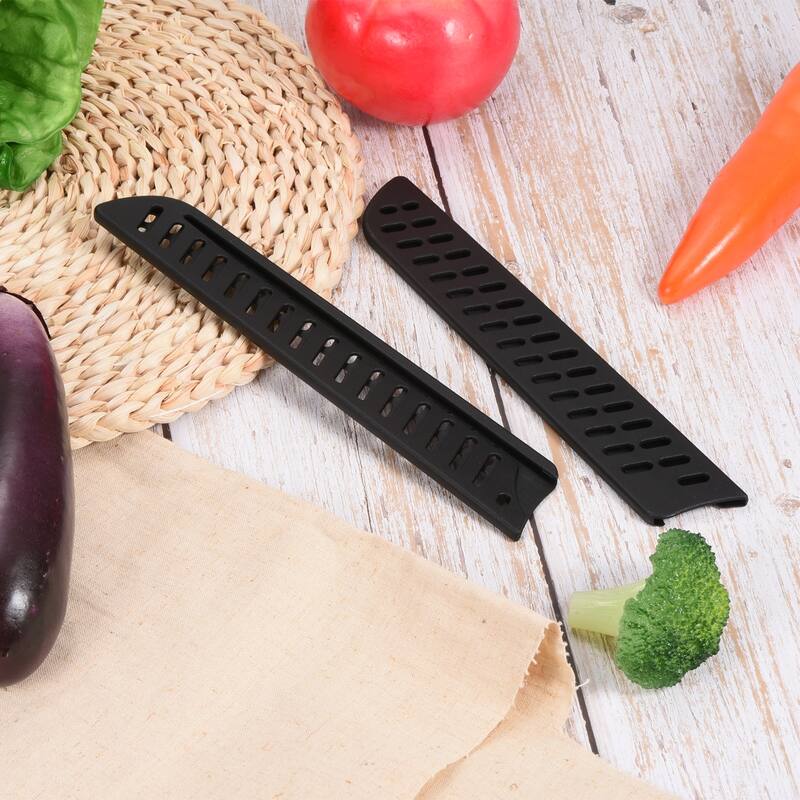 2Pcs PP Kitchen Knife Sheath Cover Sleeves Portable for 8" Bread Knife, Black